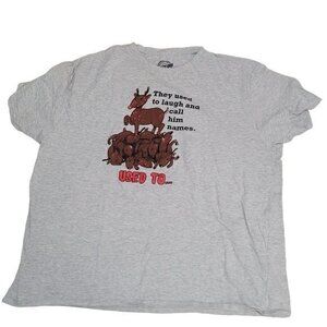 Crazy Dog Mens 4x Grey Funny‎ Christmas Shirt Hunter Reindeer